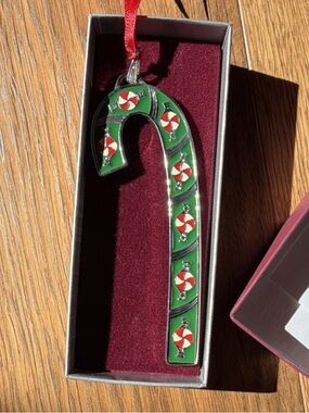 Green Candy Cane Holiday Ornament